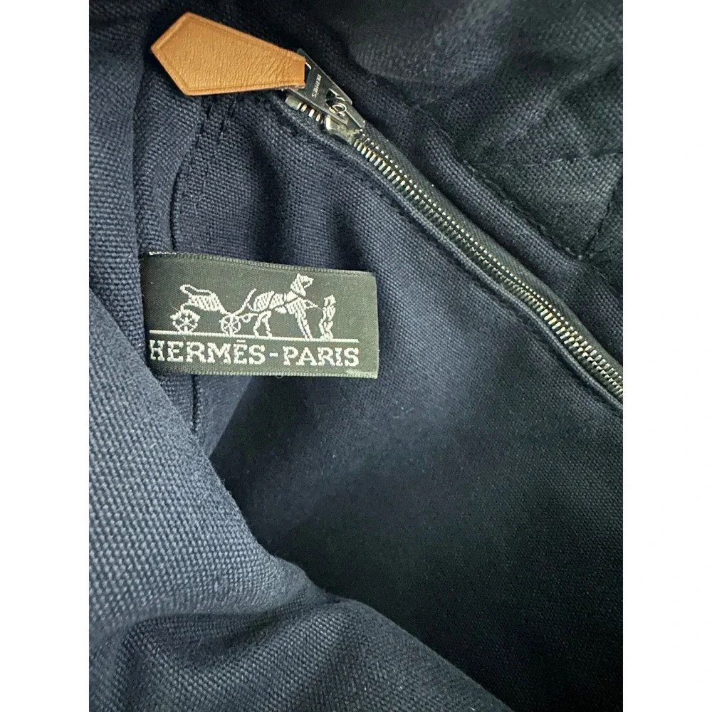 Hermès Deauville PM Canvas Navy Tote Bag Handbag